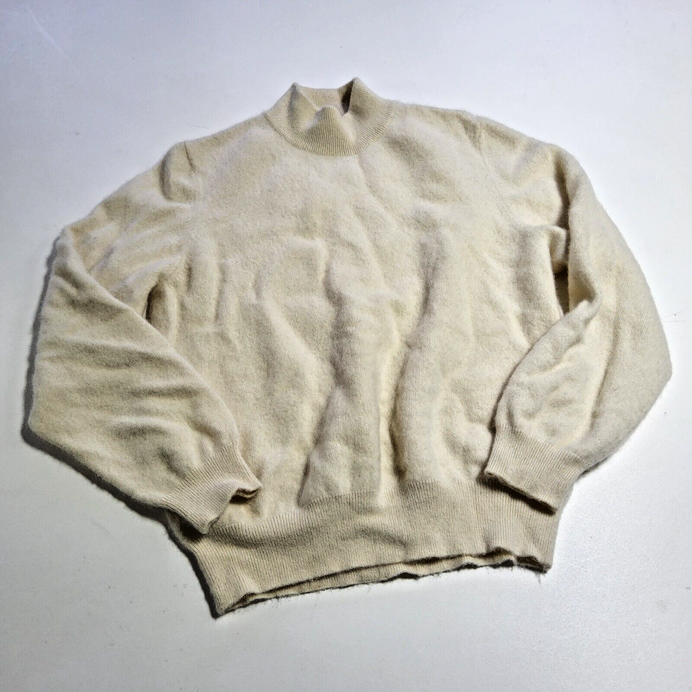 Charter club 2 ply cashmere sweater women's large stains slight wear ivory