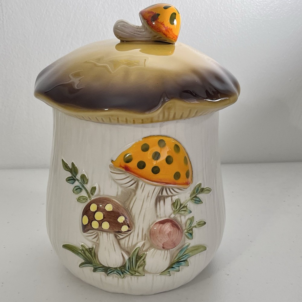 Vintage 1978 Sears Merry Mushroom Canister Cookie Jar
