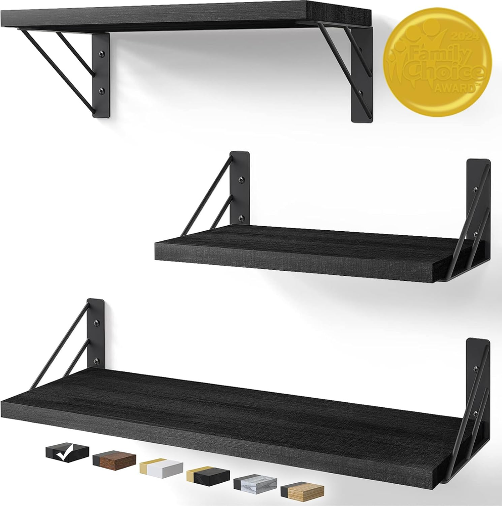 Floating Wall Shelves for Bedroom Decor and Storage