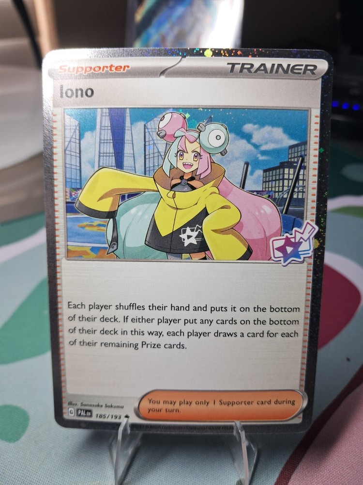 Pokemon 🎀 Iono COSMOS HOLO 185/193 Premium Tournament Collection STAMPED! NM