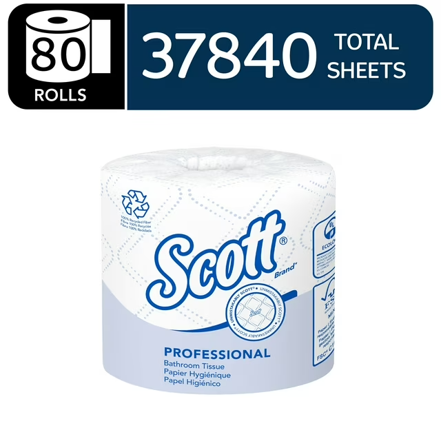 Scott 100% Recycled Fiber Bulk Toilet Paper, 2-Ply, Individually Wrapped