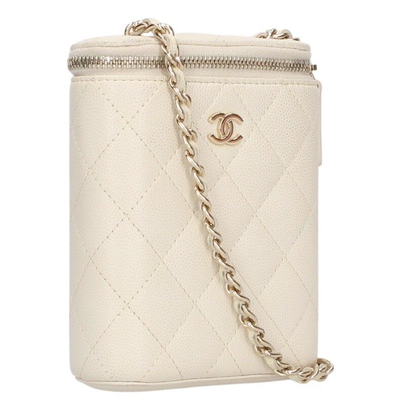 Chanel Vanity Chain Shoulder Bag in Black Caviar Leather