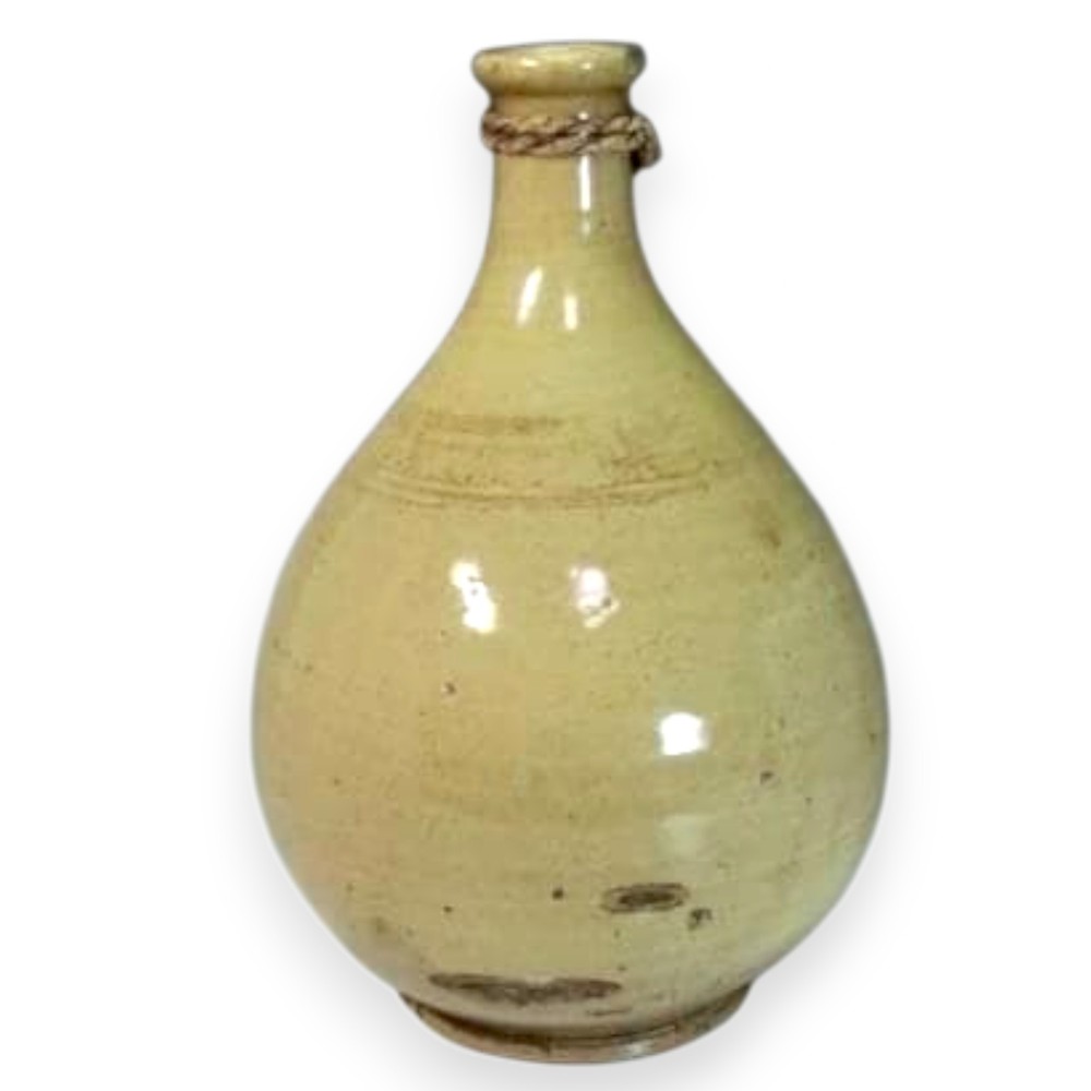 Antique Seto Vase Edo Period 19th C Japanese Pottery Rustic Ceramic 9.3 inch
