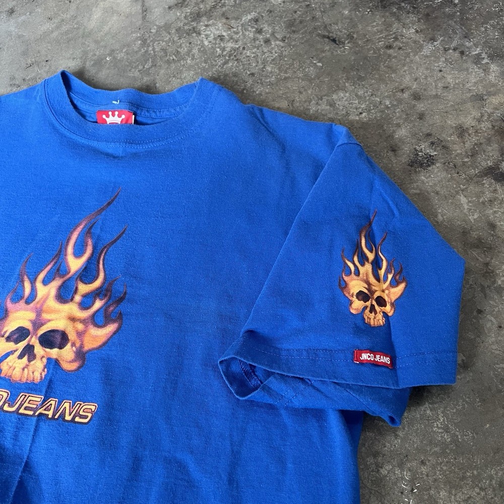 Vintage Jnco Jeans T Shirt XL Flame 90s Y2K Skater Streetwear  USA