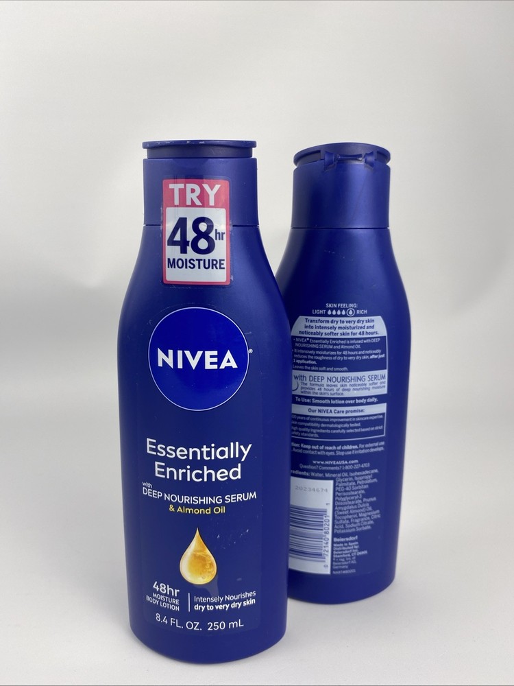 2 Pack Nivea Moisturizing Body Lotion with Almond Oil 8.4oz
