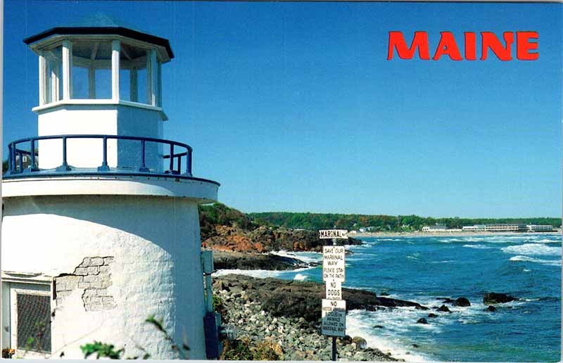 Postcard LIGHTHOUSE SCENE Ogunquit Maine ME m/09 AN1278