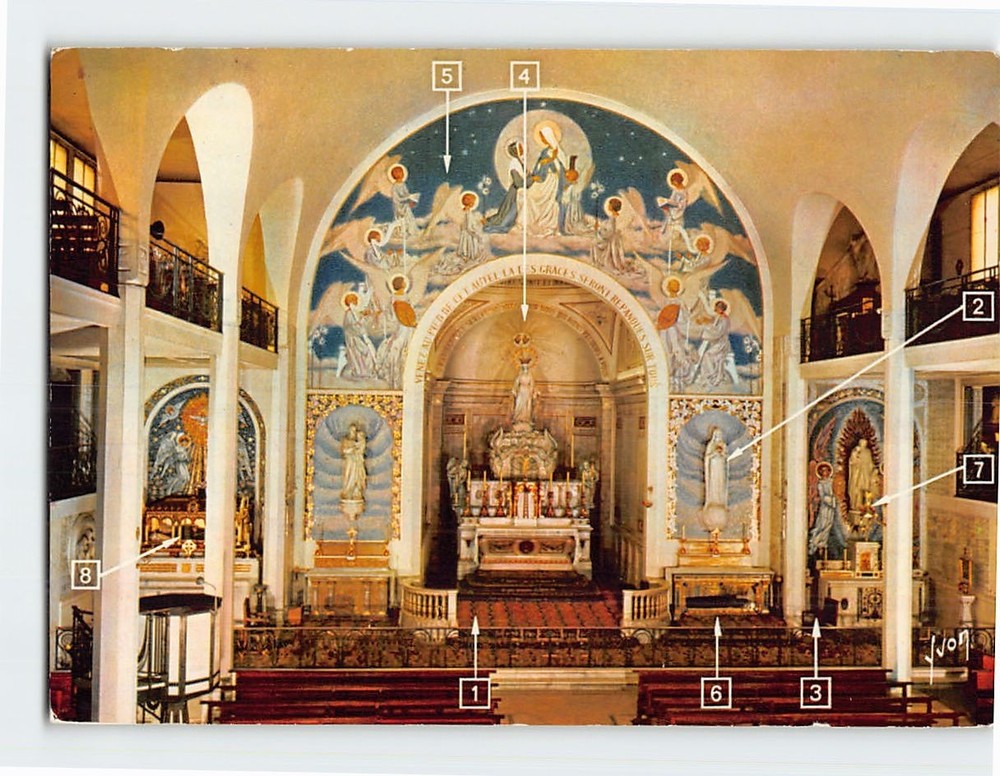 Postcard Interior Chapel of Our Lady of the Miraculous Medal Paris France