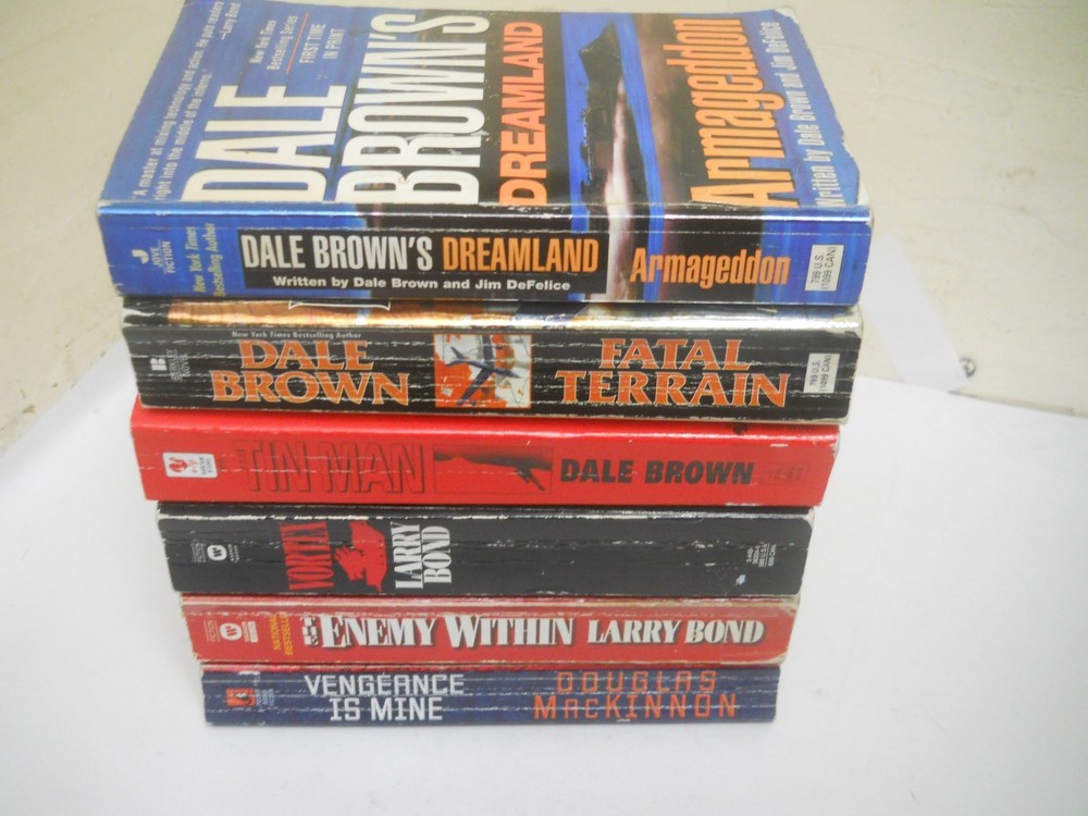 Lot of  6 PBs by  Dale Brown & Mixed Authors ~ normal wear~ Fast Shipping