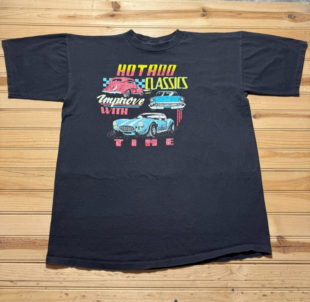 Vintage 90s Hot Rod Classics Improve With Time Cobra Car Shirt Size Size XL
