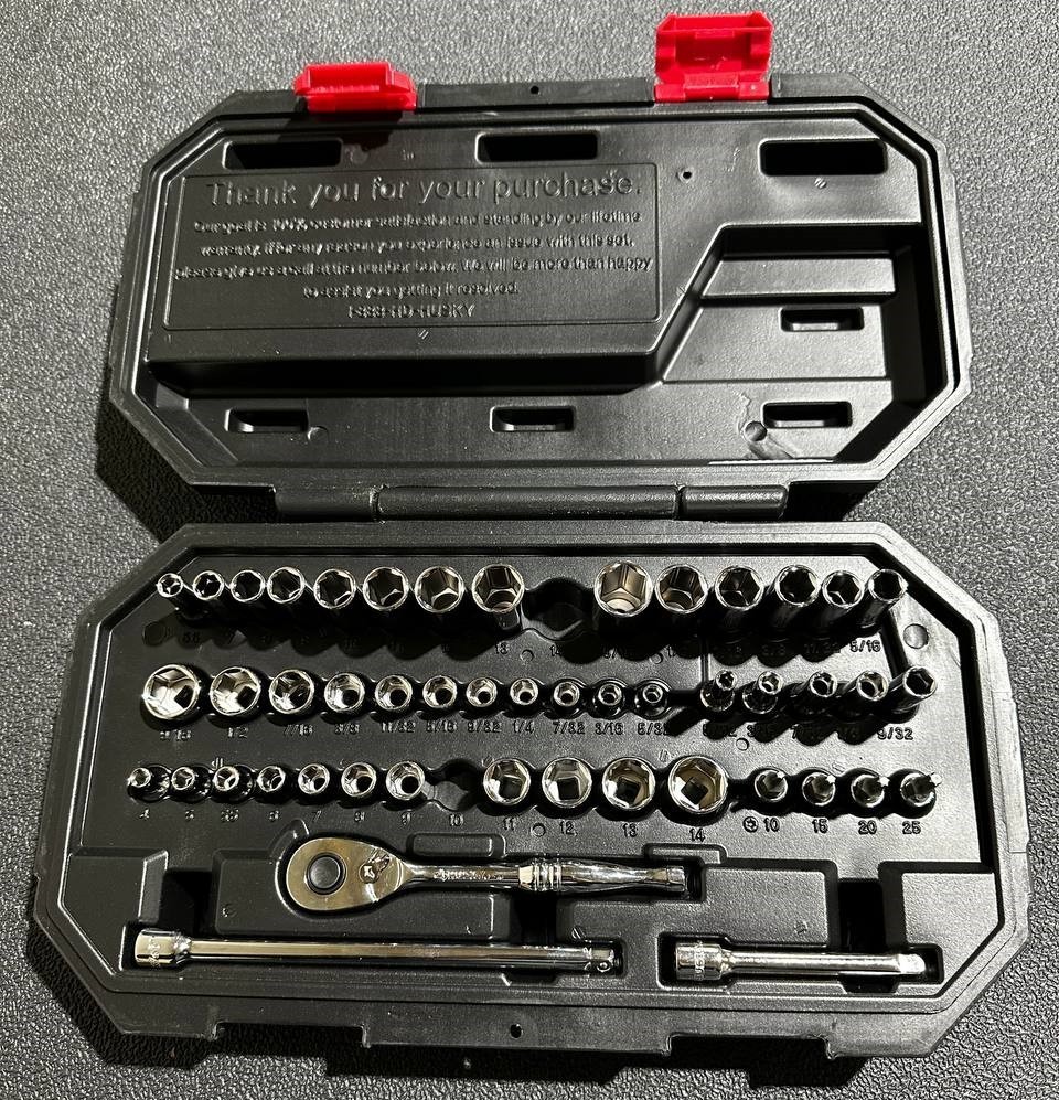 Husky 1/4 in. Drive Mechanics Tool Set (50‑Pcs) –H50MTS4D - Incomplete Set 48/50