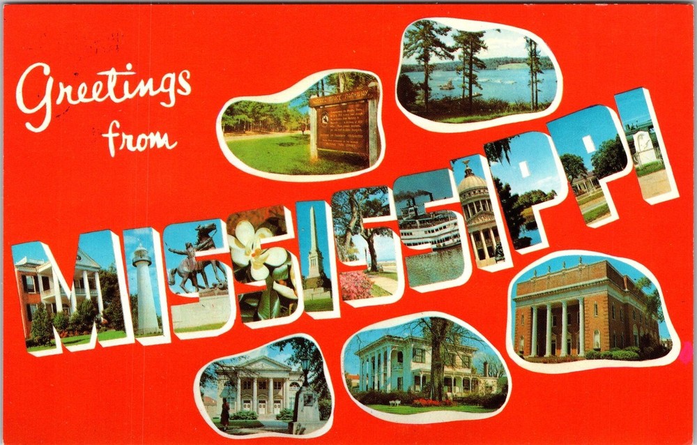 MS-Mississippi, Scenic LARGE LETTER Greetings, Vintage Postcard