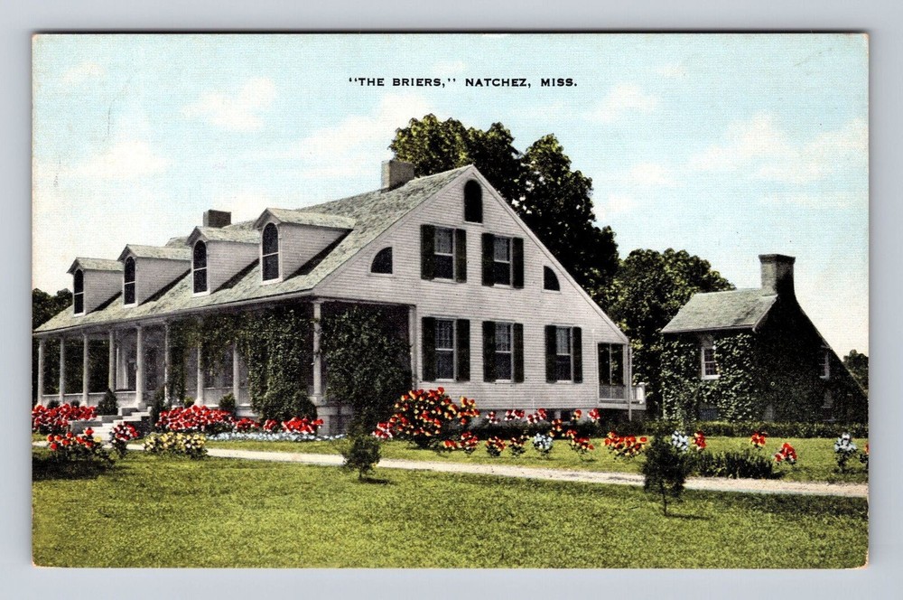 Natchez MS-Mississippi, The Briers, Ante Bellum Mansion, Vintage Postcard