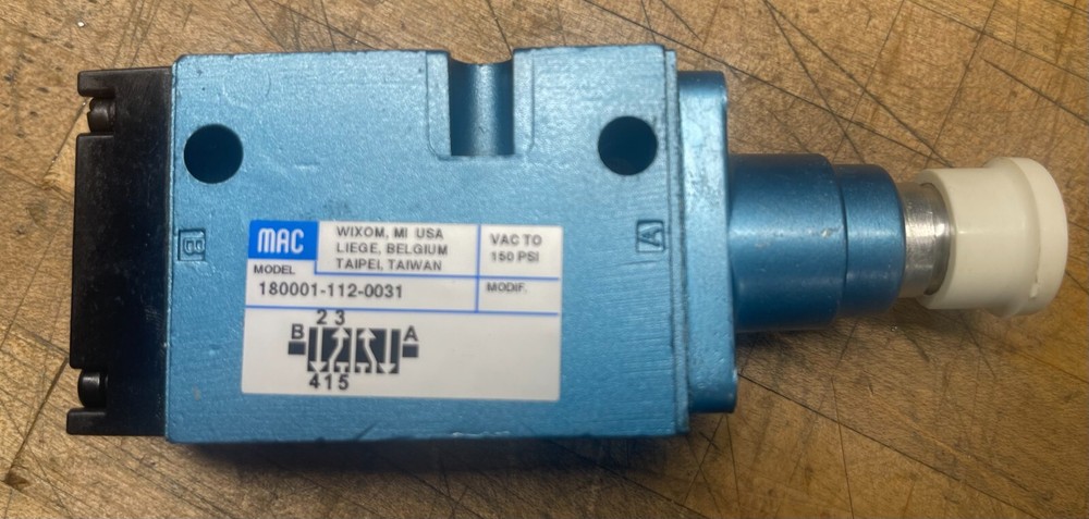 Mac Valves 180001-112-00031  single-operated pneumatically-actuated spool valve