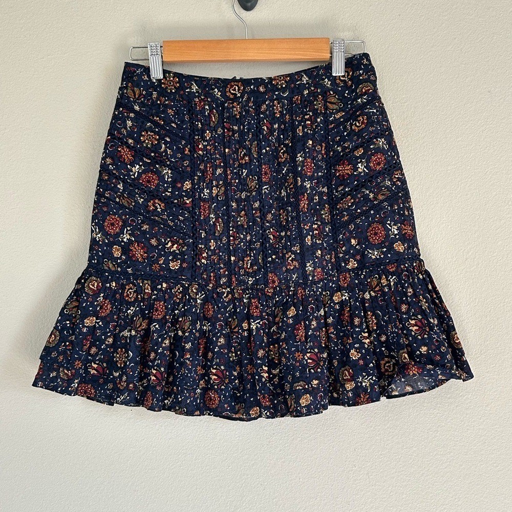 Veronica Beard Navy Floral Mini Skirt size 0