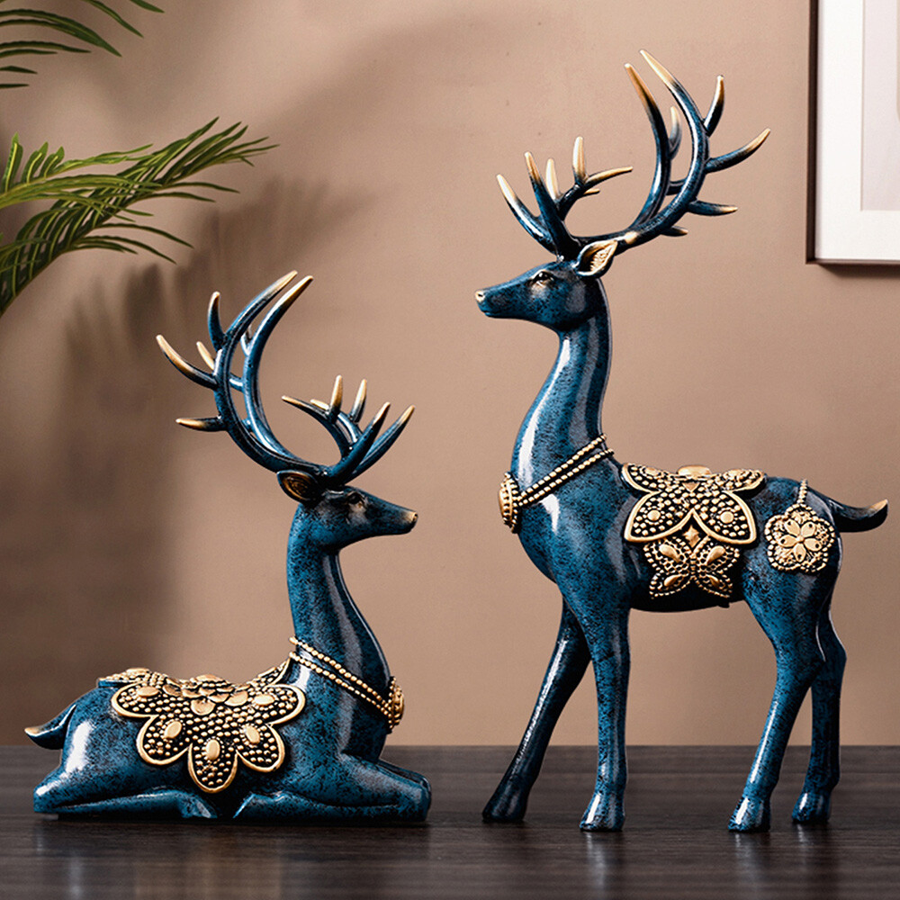 Modern Deer Statues for Home Decor Figurines Sculptures Center Table Living Room