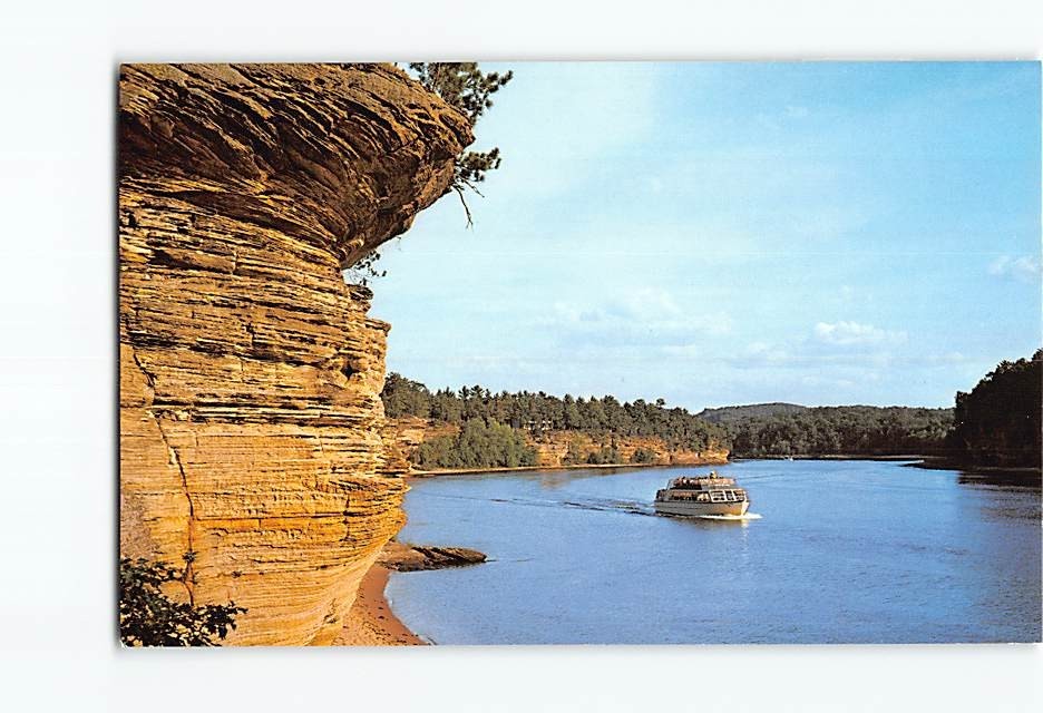 Postcard Golden Riverbank Lower Dells of the Wisconsin River Wisconsin USA