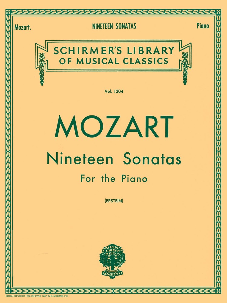 Mozart 19 Sonatas for Piano Solo G Schirmer Advanced Classical Sheet Music Book
