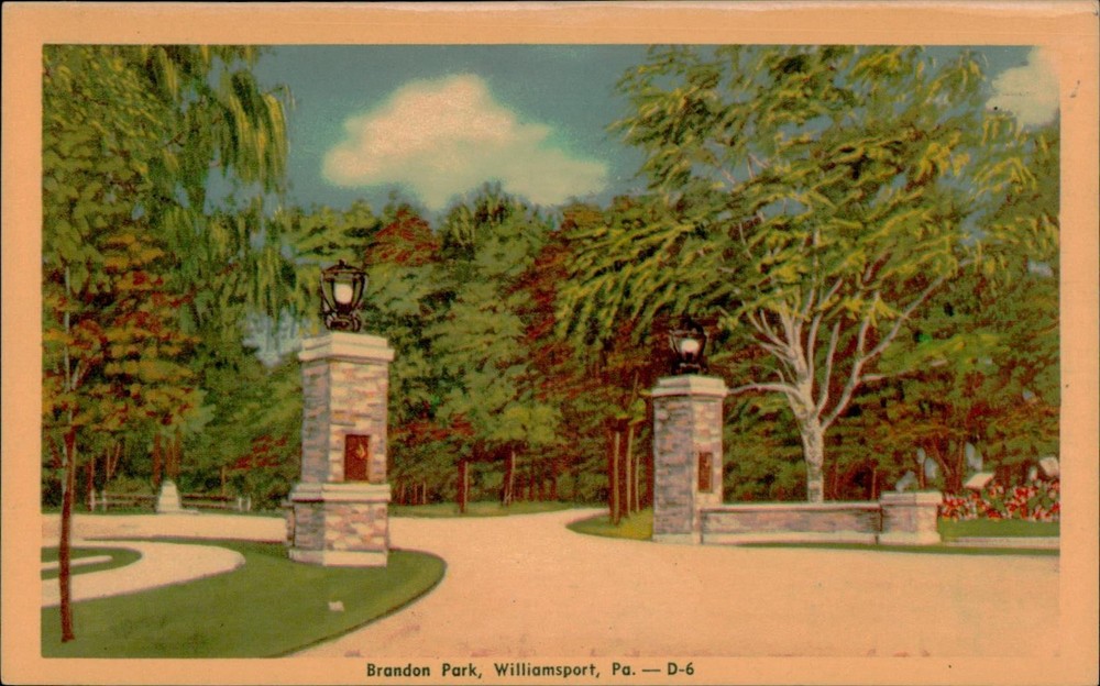 Brandon Park Williamsport PA Vintage Postcard Colorcraft Dexter Unposted D-6