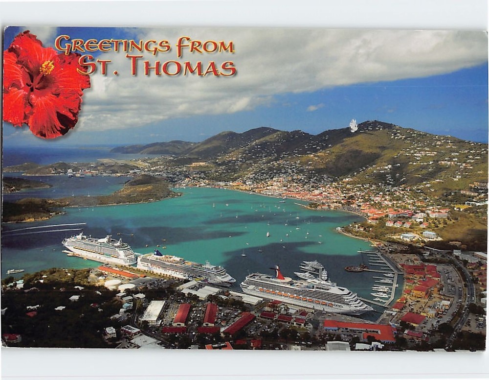 Postcard Aerial View of St. Thomas US Virgin Islands