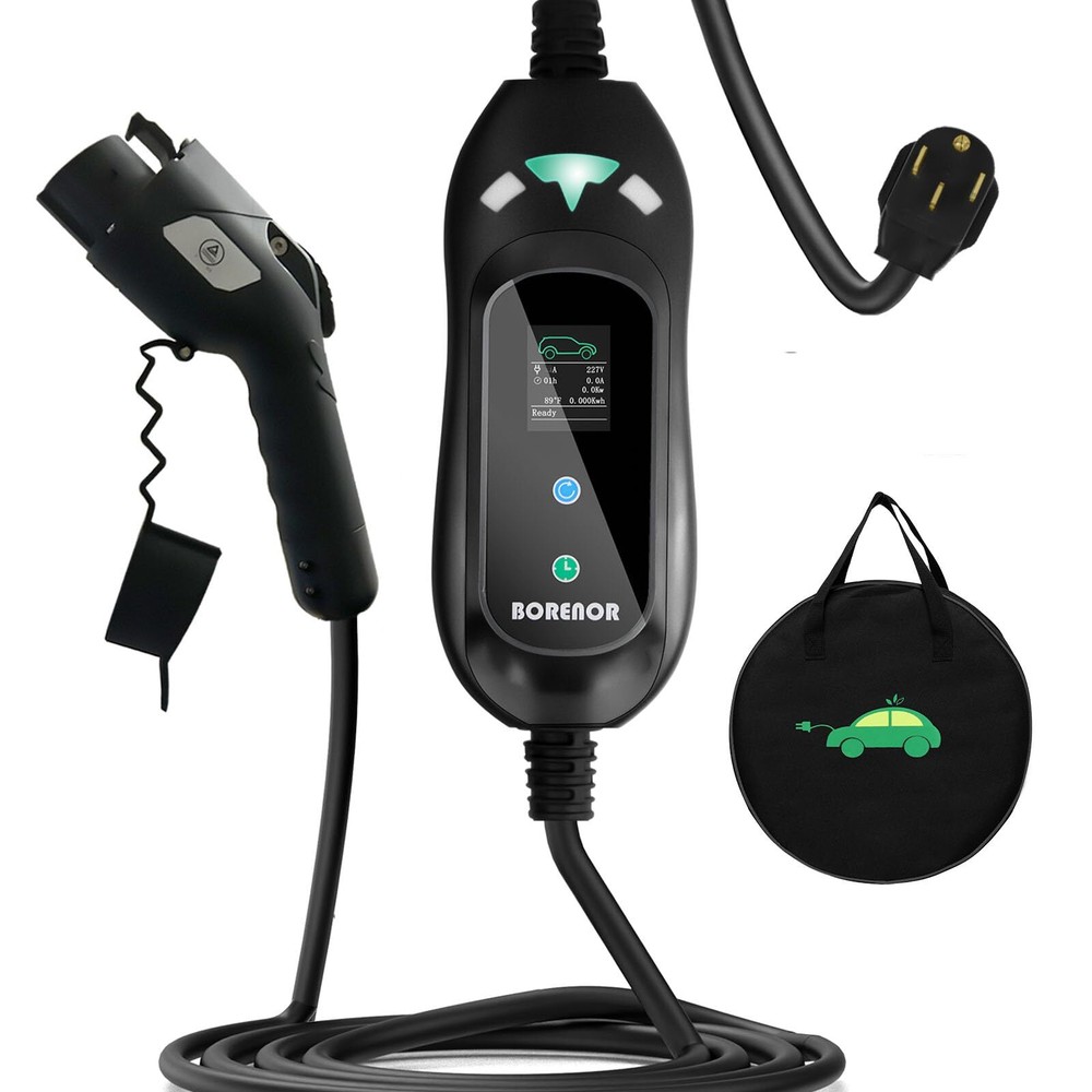 Portable 40A Level 2 EV Charger w/ Adjustable Current & 21FT Cable for J1772 EVs