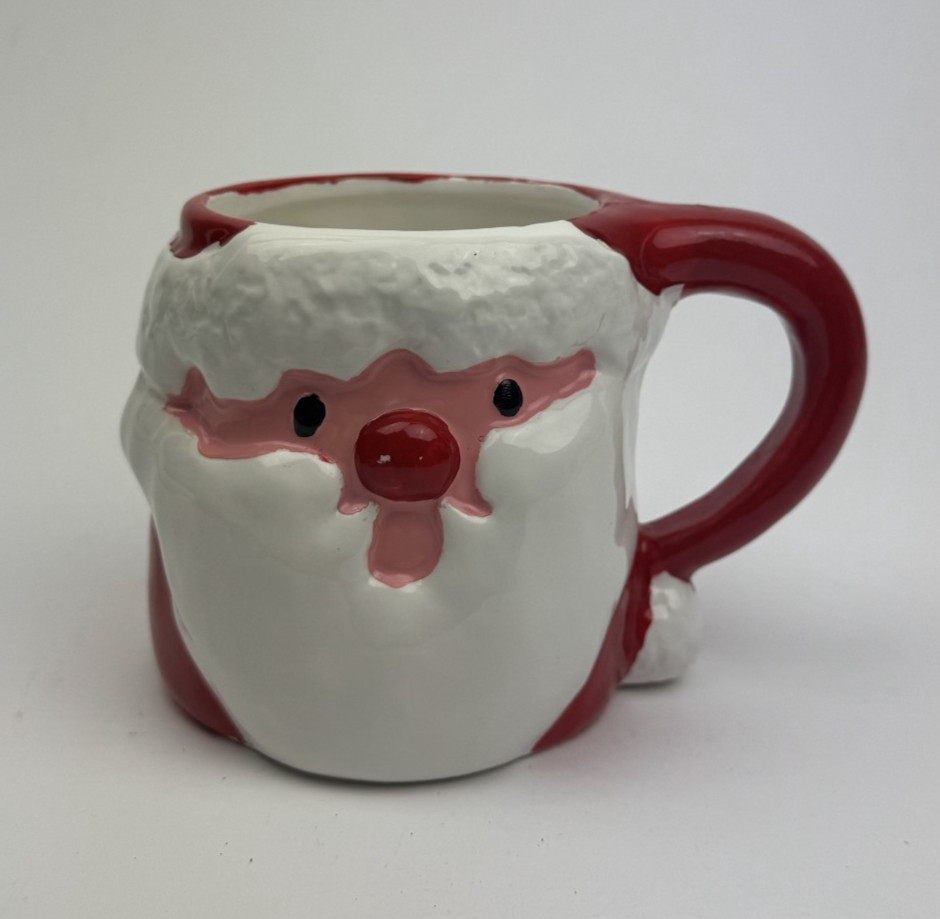 Vintage Santa Claus Mug OPEN EYES Christmas Decoration Ceramic Taiwan