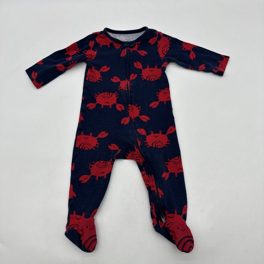 Carters Just One Youth Boys  Size 9M Blue Aop Full Zip 100% Cotton.#35758