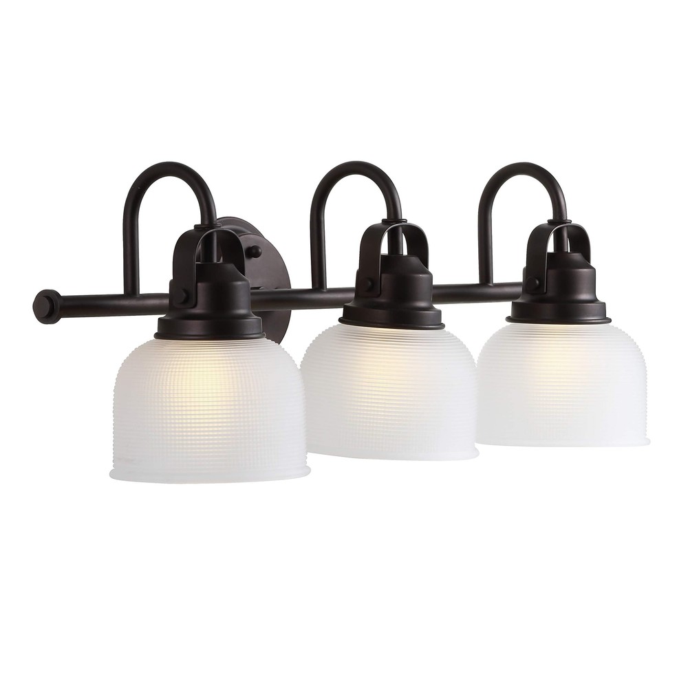 Jonathan Y JYL7409C Virginia 25.25 Inch 3-Light LED Vanity Light with Metal and Glass Design