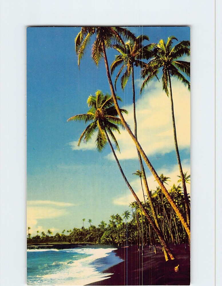 Postcard Black Sands Beach Puna Hawaii USA