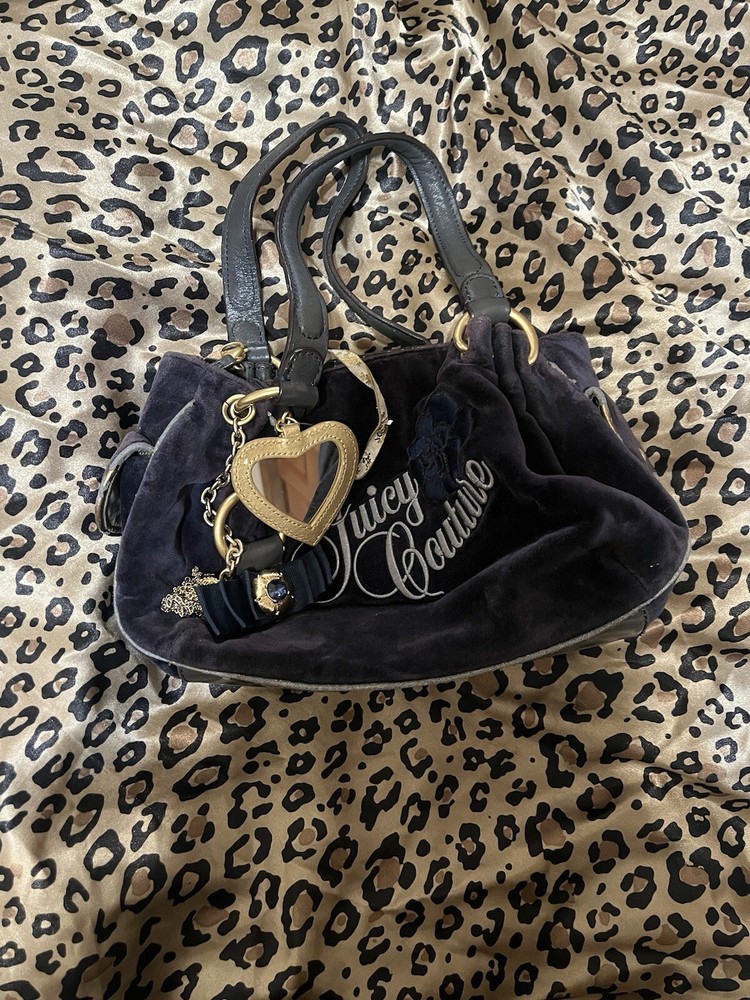 Vintage Juicy Couture Y2K Purple Velour Scottie Daydreamer Shoulder Bag