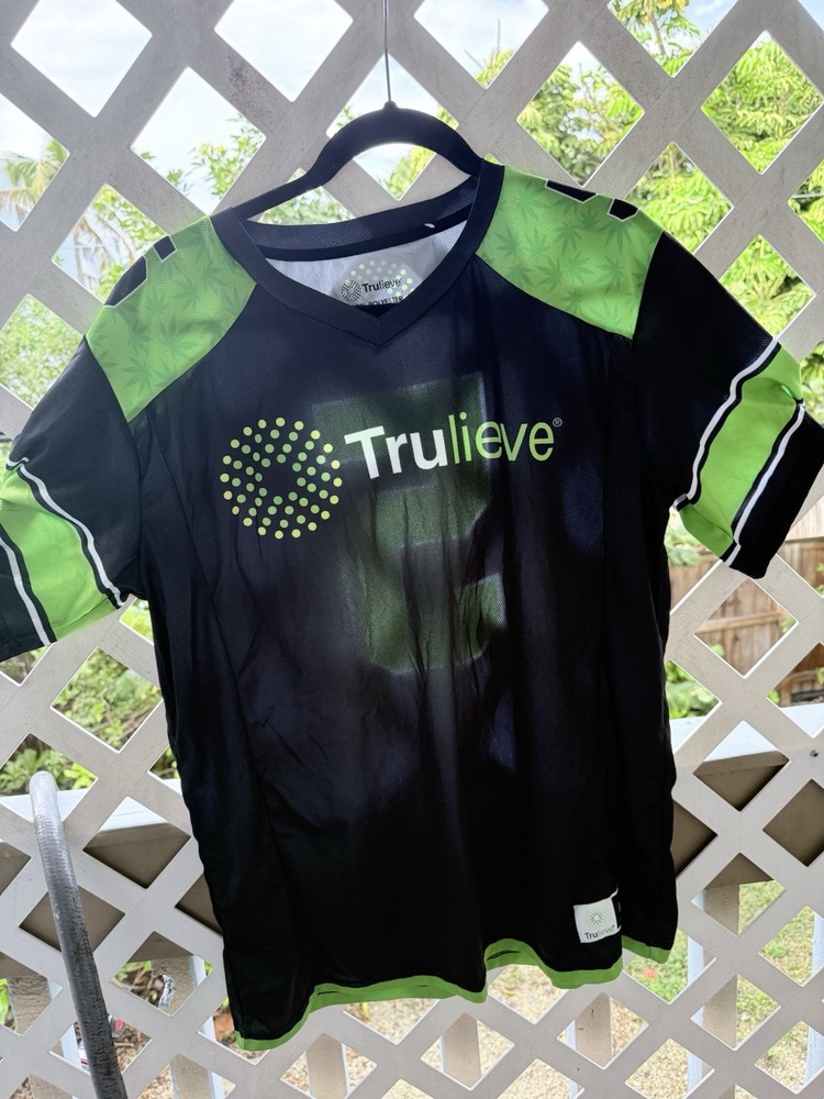 2021 Trulieve Medical MJ Dispensary sports Jersey 420 T-Shirt two tone #5 Size LStay Dry Polyester