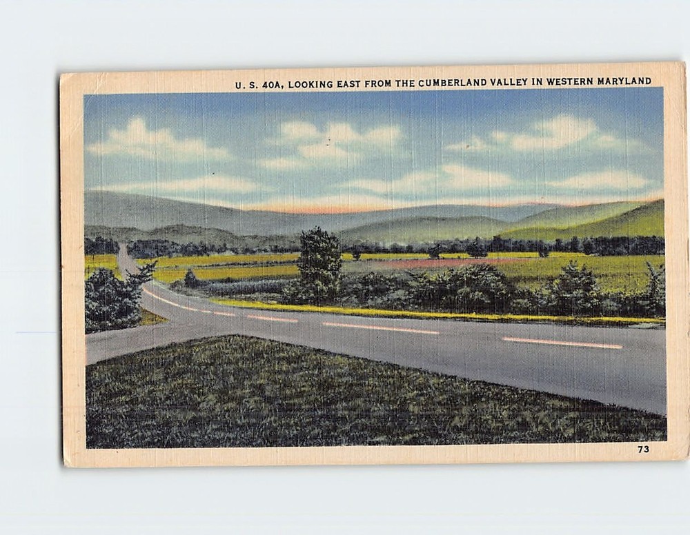 Postcard US 40A Looking East From The Cumberland Valley In Western Maryland USA