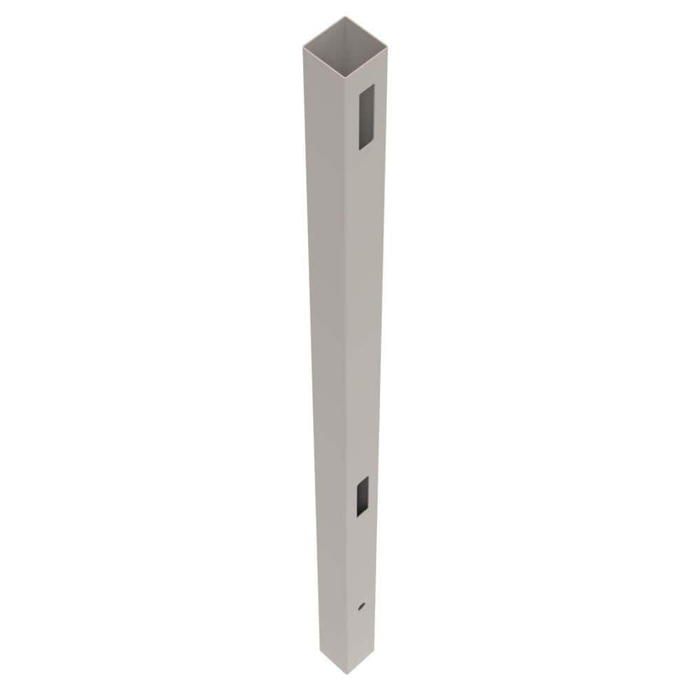 Gray Vinyl Fence End Post 5x5x108 Inches Linden Style