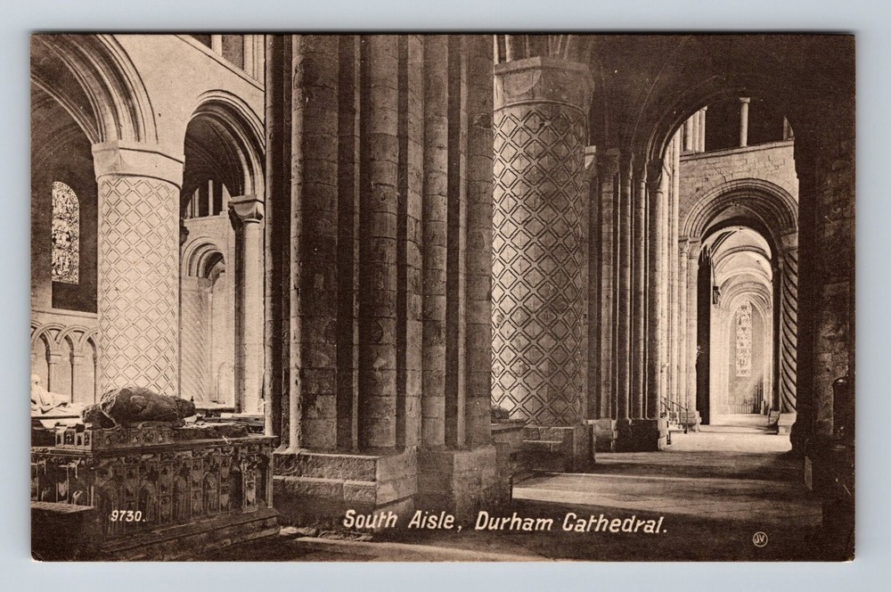 United Kingdon- Durham South Isle Of Cathedral Old PC Card View Vintage Postcard