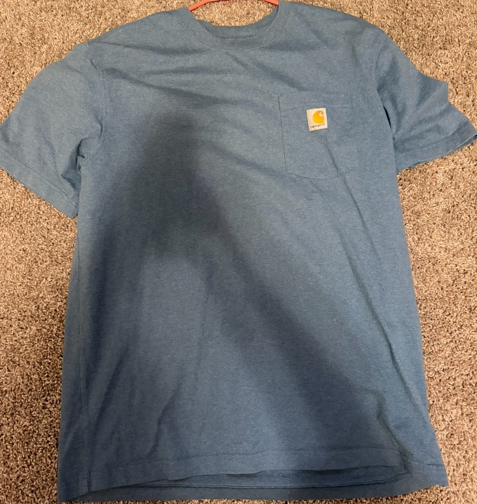 Carhartt Men's Loose Fit Blue Pocket Crew Neck Short Sleeve T-Shirt Size L