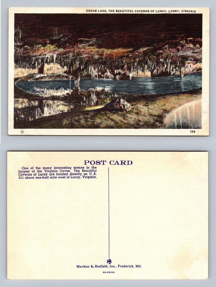 Luray, VA-Virginia, Dream Lake Caverns Scene Souvenir View Vintage Postcard