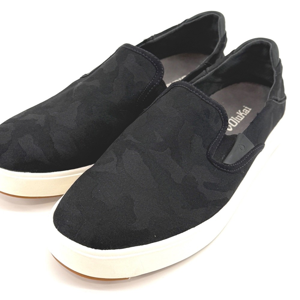 OluKai Men's Black Camo Slip On Shoes Sneakers Size 10.5
