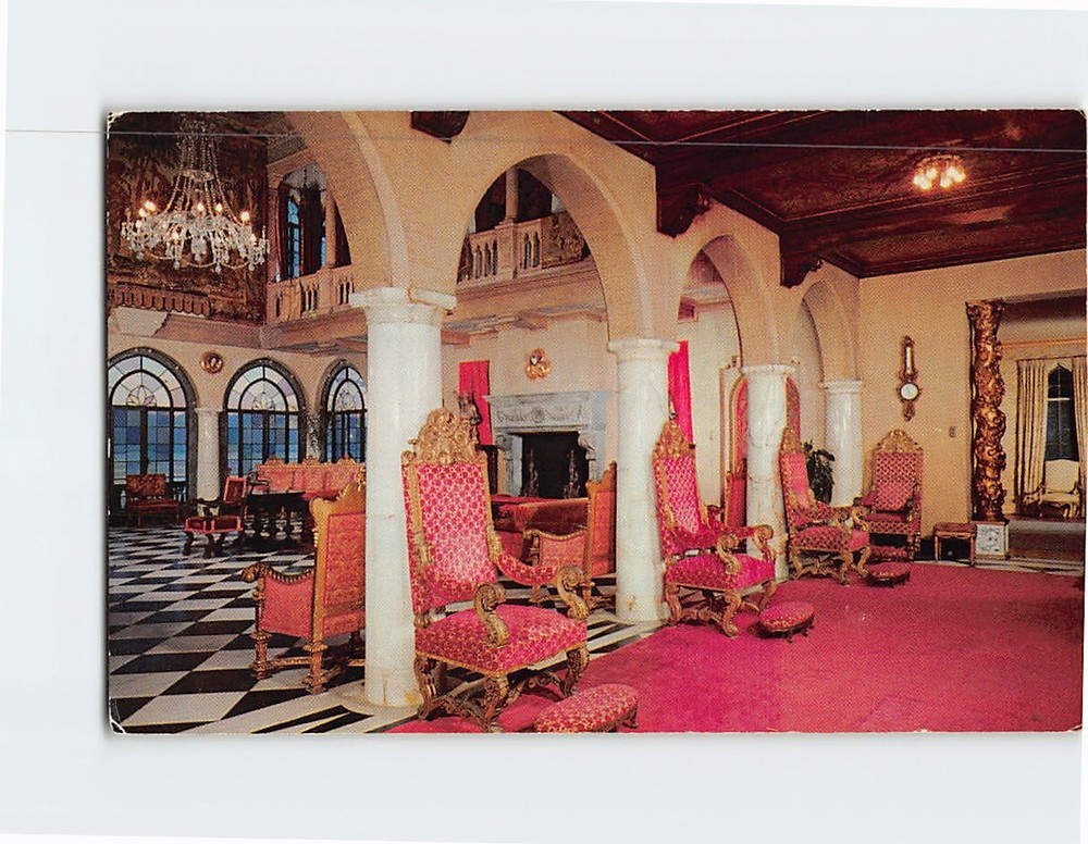 Postcard View from Entrance Foyer John Ringling Residence Sarasota Florida USA