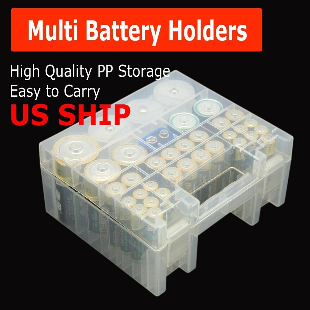 Battery Storage Organizer Tester Carry Case Bag Hold Batteries AA AAA C D 9V