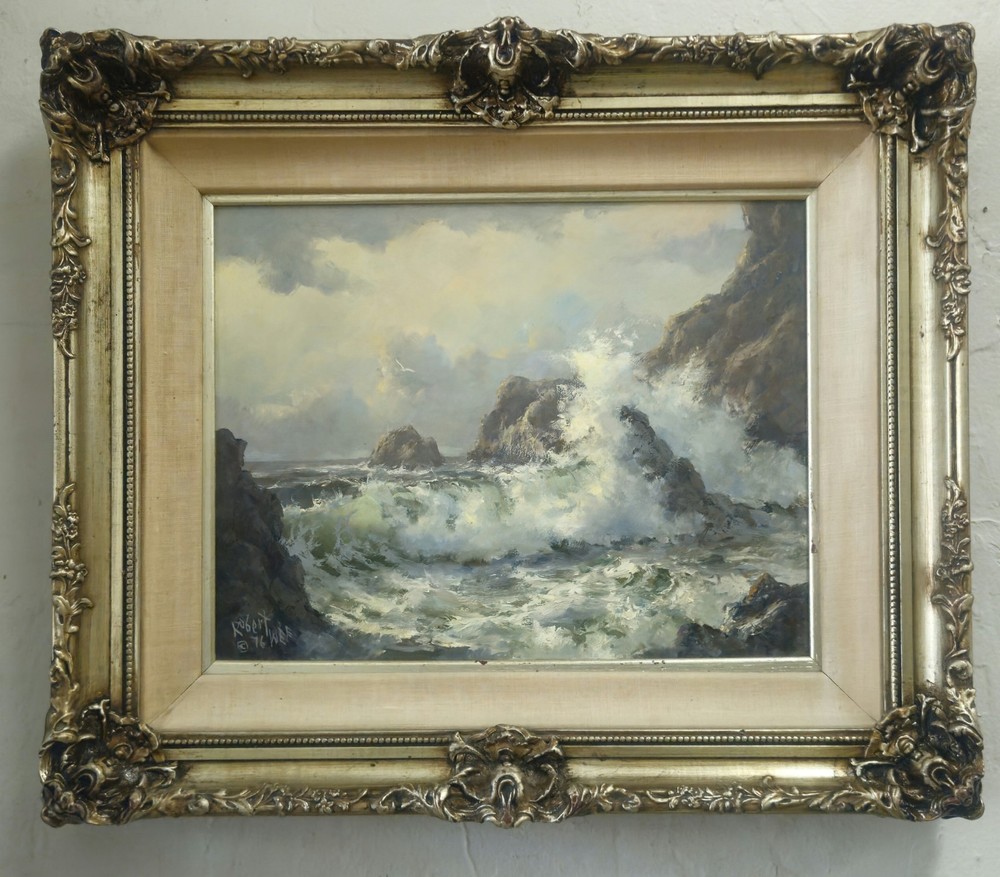 Robert Wee Original Oil Painting  Coastal Seascape California Signed And Dated