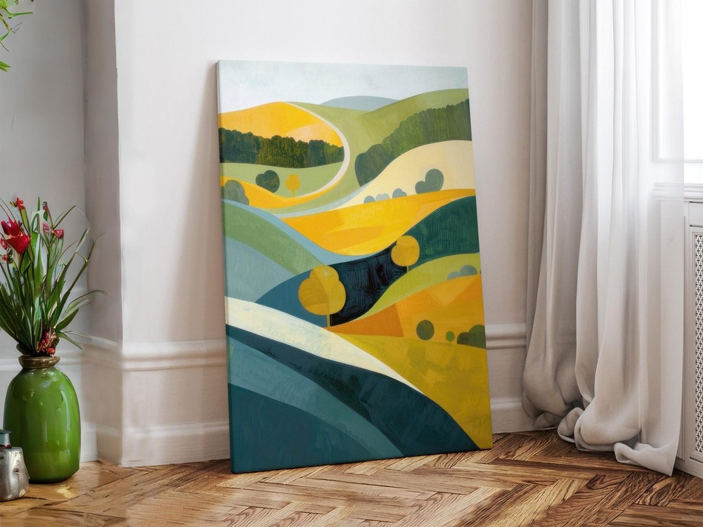 Stretched Canvas Summer Landscape, Nordic Art, High-Quality Print
