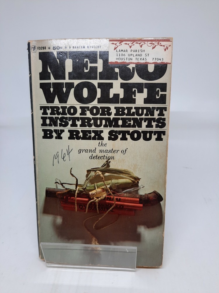 NERO WOLFE TRIO FOR BLUNT INSTRUMENTS BY REX STOUT (BANTAM) 2nd Printing 1967