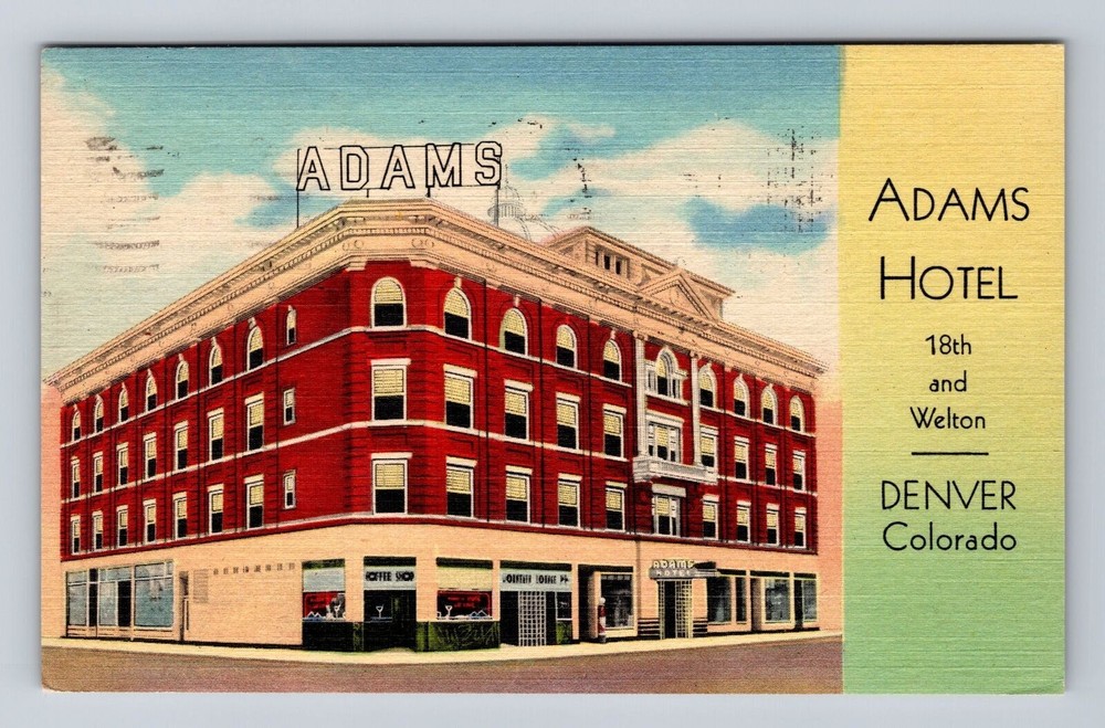 Denver CO-Colorado, The Adams Hotel, Vintage c1956 Postcard