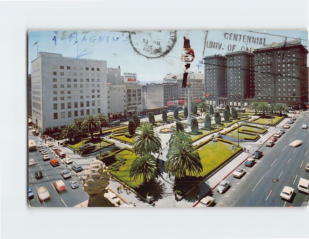 Postcard Union Square San Francisco California USA