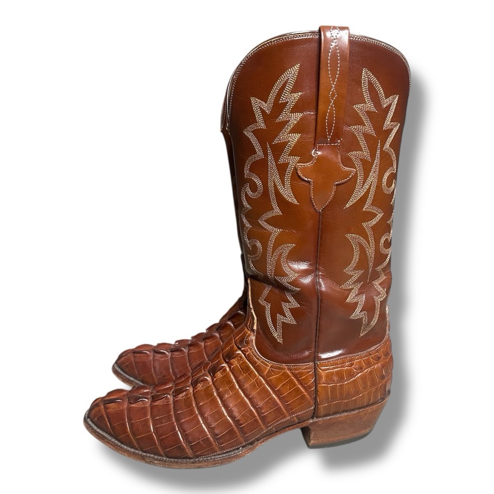 Lucchese Men's 10.5 Hornback Alligator Cowboy Boots USA Made
