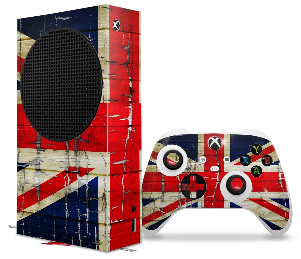 Skins XBOX Series S Console Controller Painted Faded Cracked Union Jack British