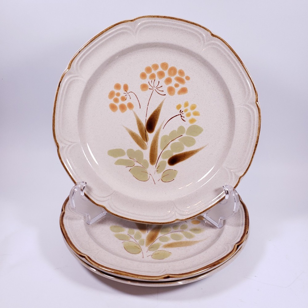 Vintage HEARTHSIDE CLASSICS Somerset Retro Floral Stoneware DINNER PLATE SET