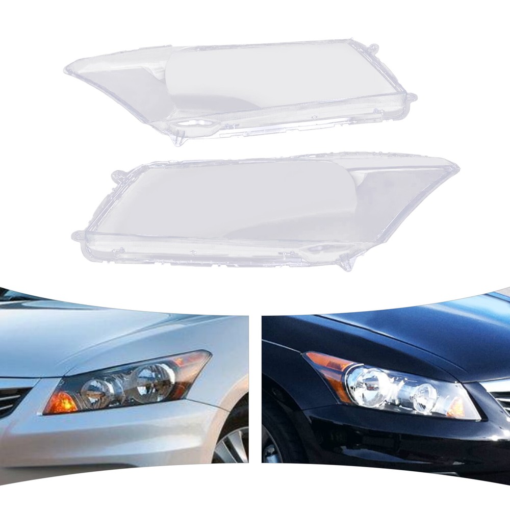 Left & Right Headlight Lens Cover For Honda Accord 2008-2012 EX Sedan 4-Door USA