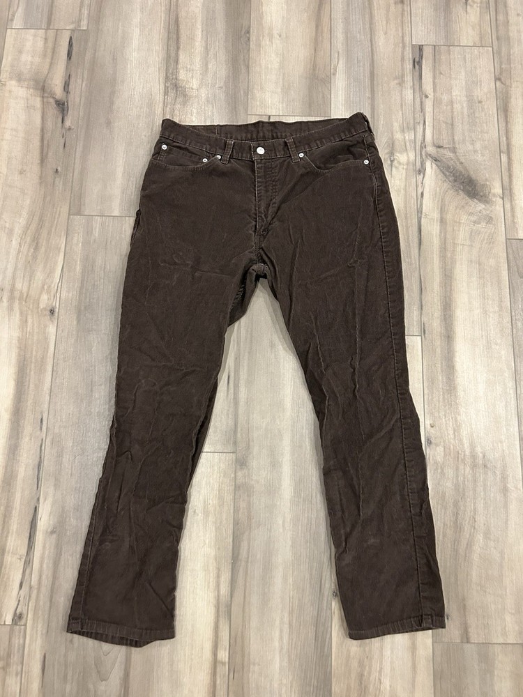 Levis Pants Mens 36x30 Brown 511 Slim Corduroy Stretch Preppy Taper