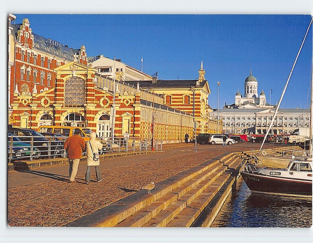 Postcard OId market hall Helsinki Finland