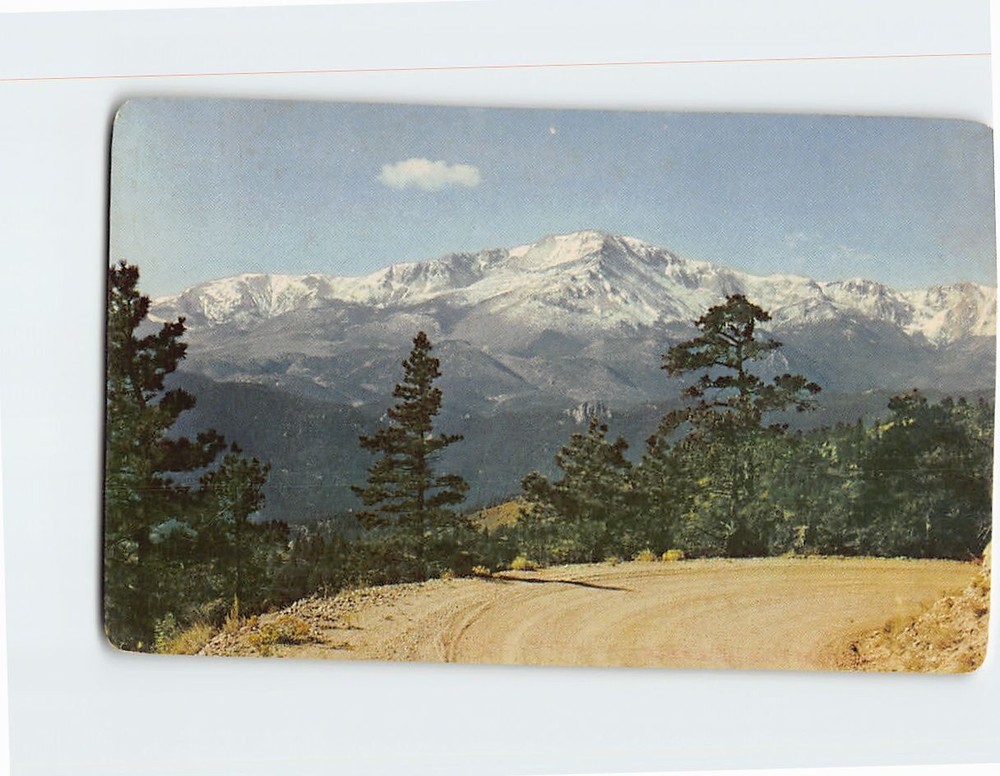 Postcard Snow Covered Pikes Peak Colorado Springs Colorado USA